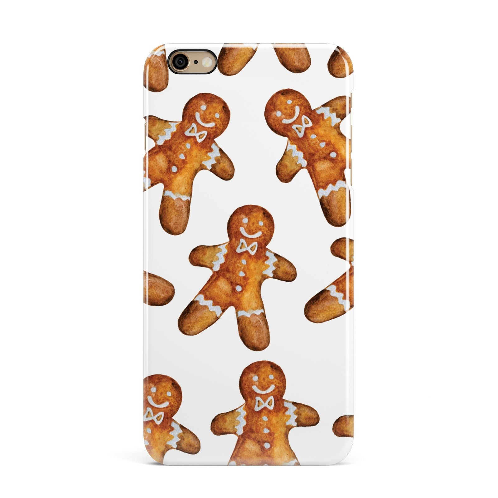 Christmas Gingerbread Man iPhone 6 Plus 3D Snap Case on Gold Phone