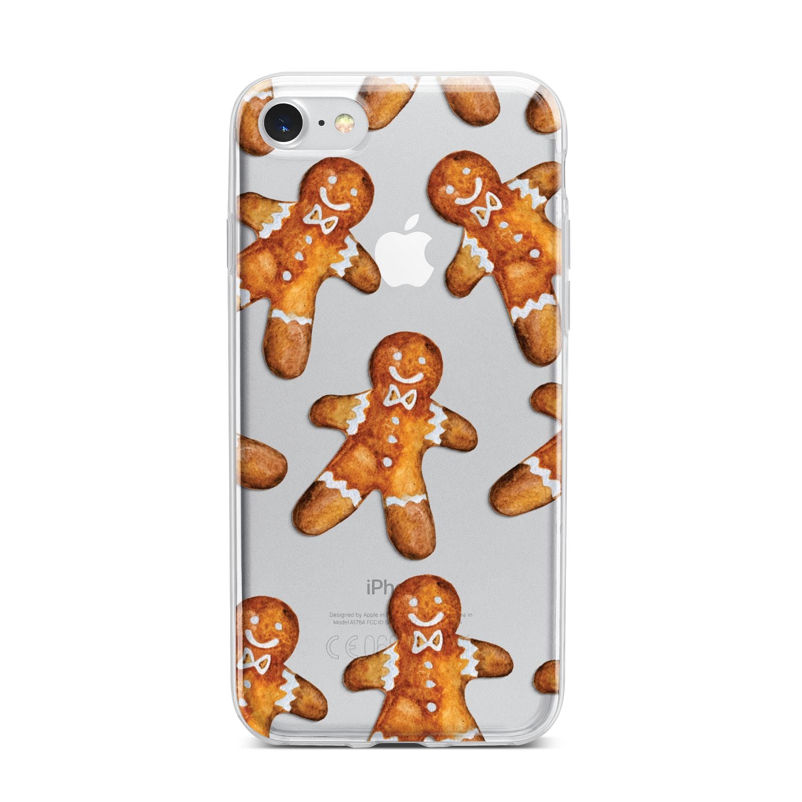 Christmas Gingerbread Man iPhone 7 Bumper Case on Silver iPhone