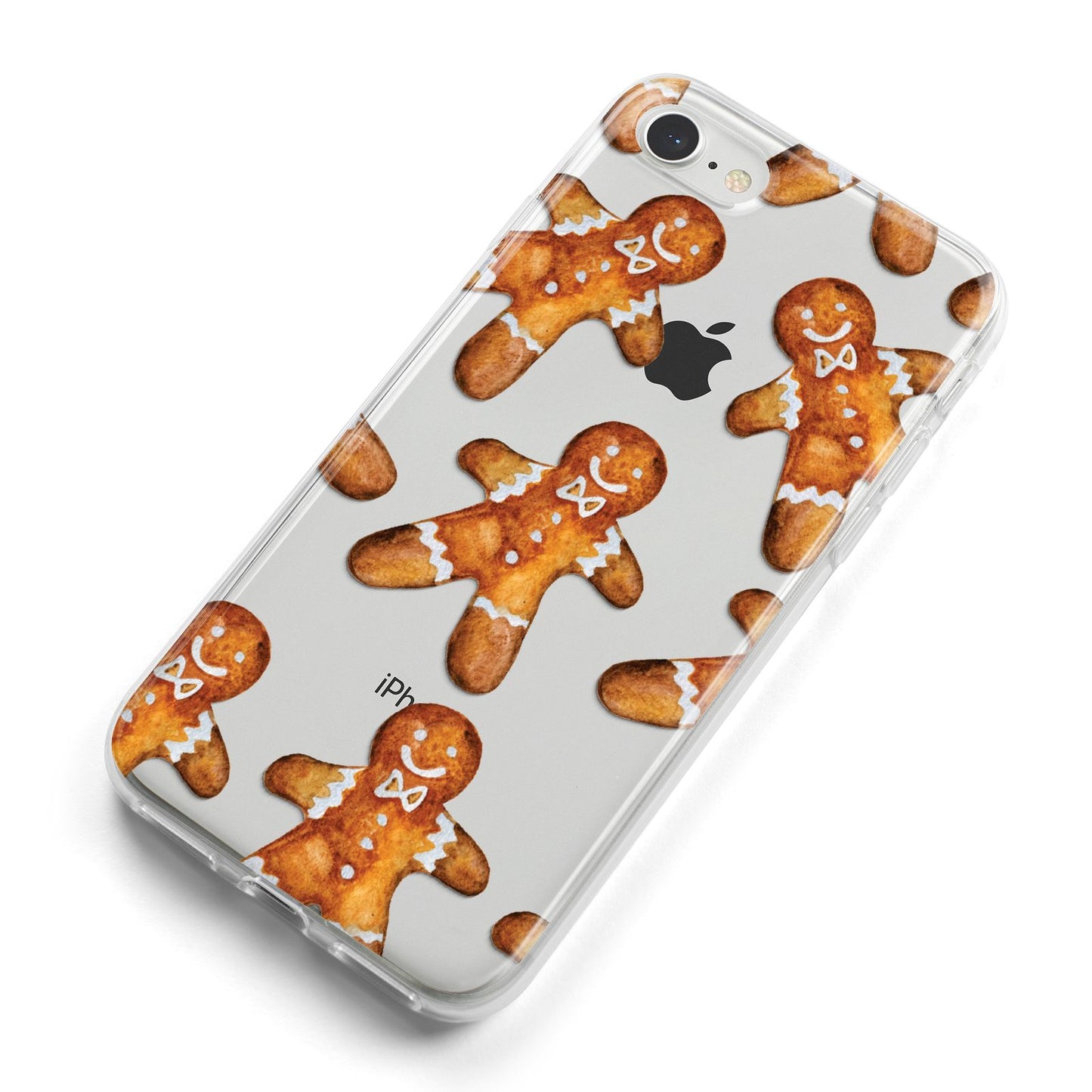Christmas Gingerbread Man iPhone 8 Bumper Case on Silver iPhone Alternative Image