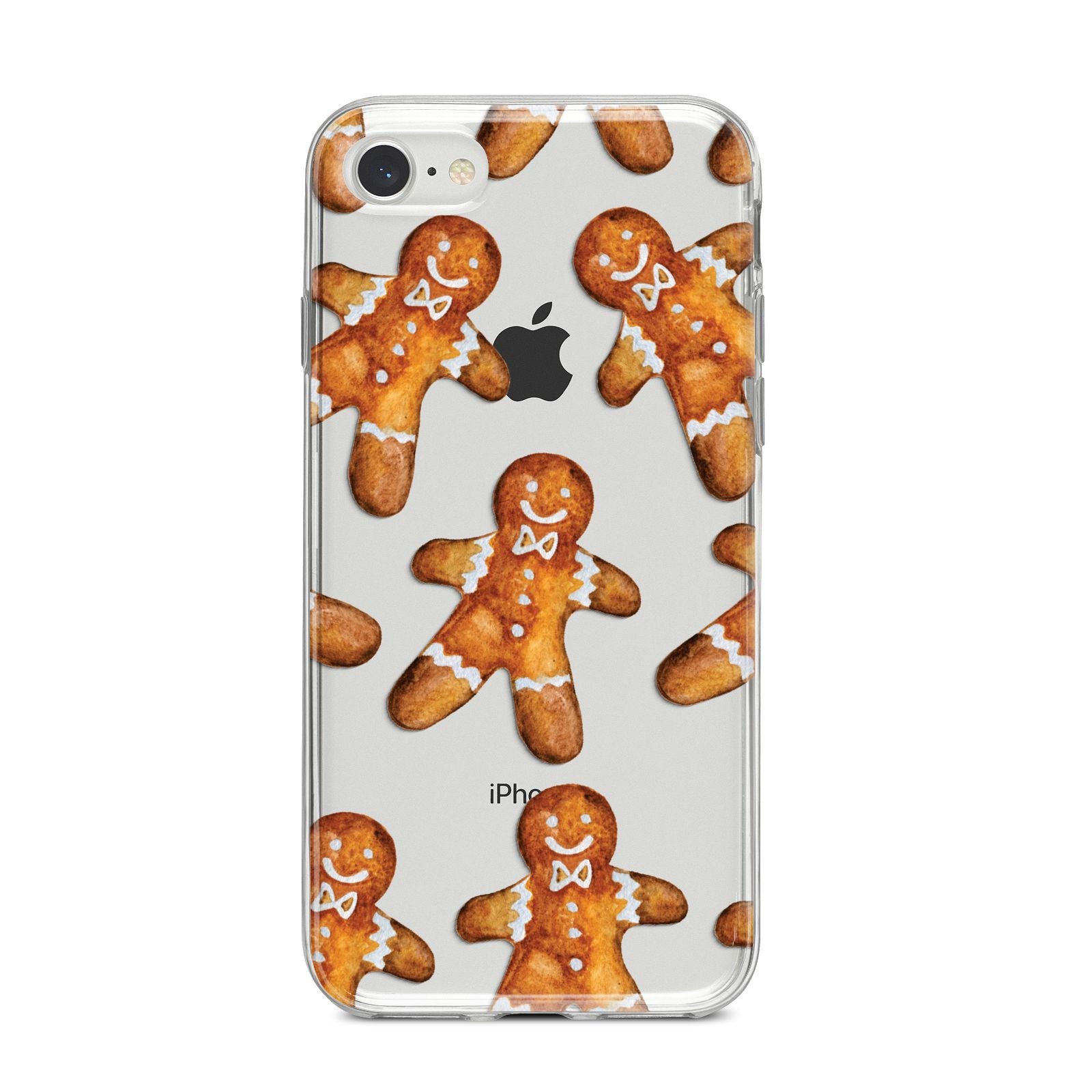 Christmas Gingerbread Man iPhone 8 Bumper Case on Silver iPhone