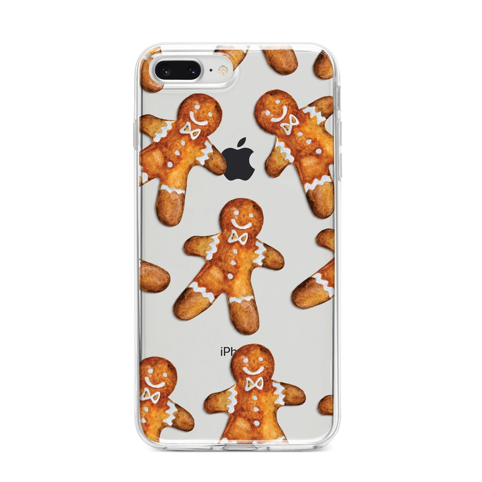 Christmas Gingerbread Man iPhone 8 Plus Bumper Case on Silver iPhone