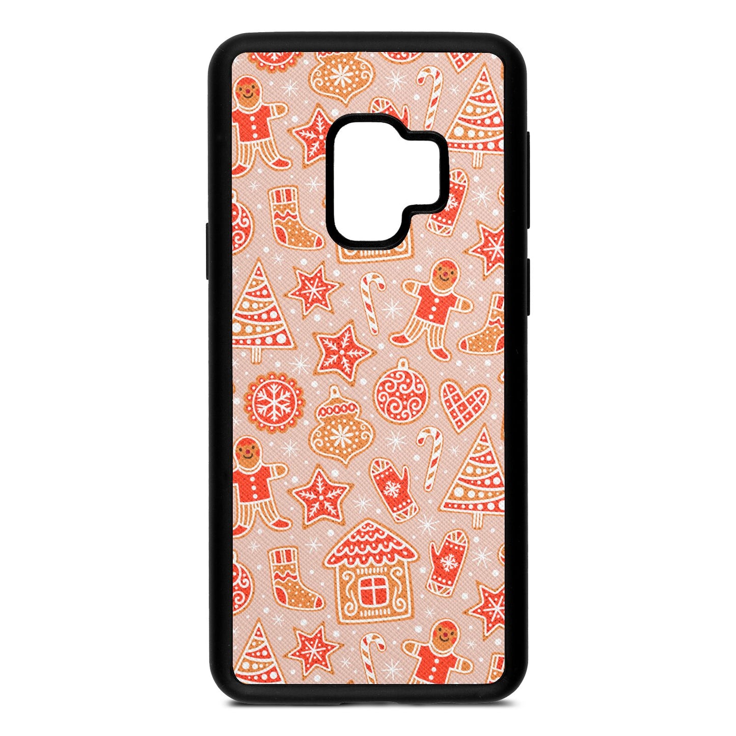 Christmas Gingerbread Nude Saffiano Leather Samsung S9 Case