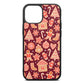Christmas Gingerbread Wine Red Saffiano Leather iPhone 13 Mini Case