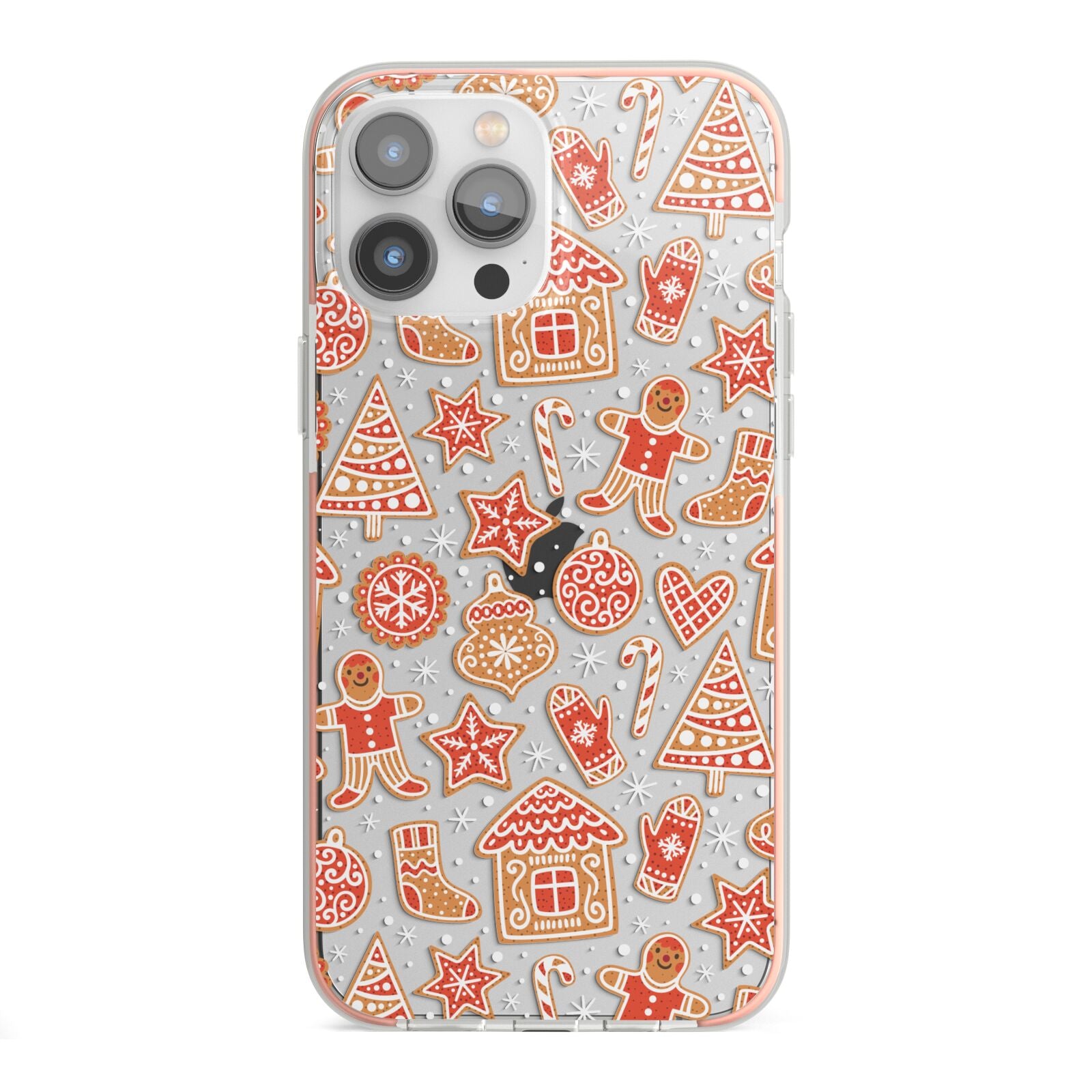 Christmas Gingerbread iPhone 13 Pro Max TPU Impact Case with Pink Edges