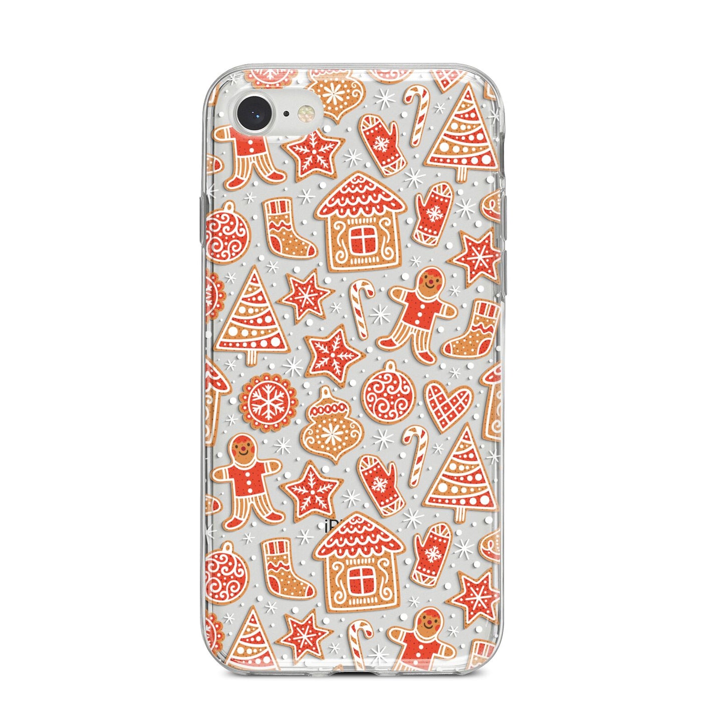 Christmas Gingerbread iPhone 8 Bumper Case on Silver iPhone