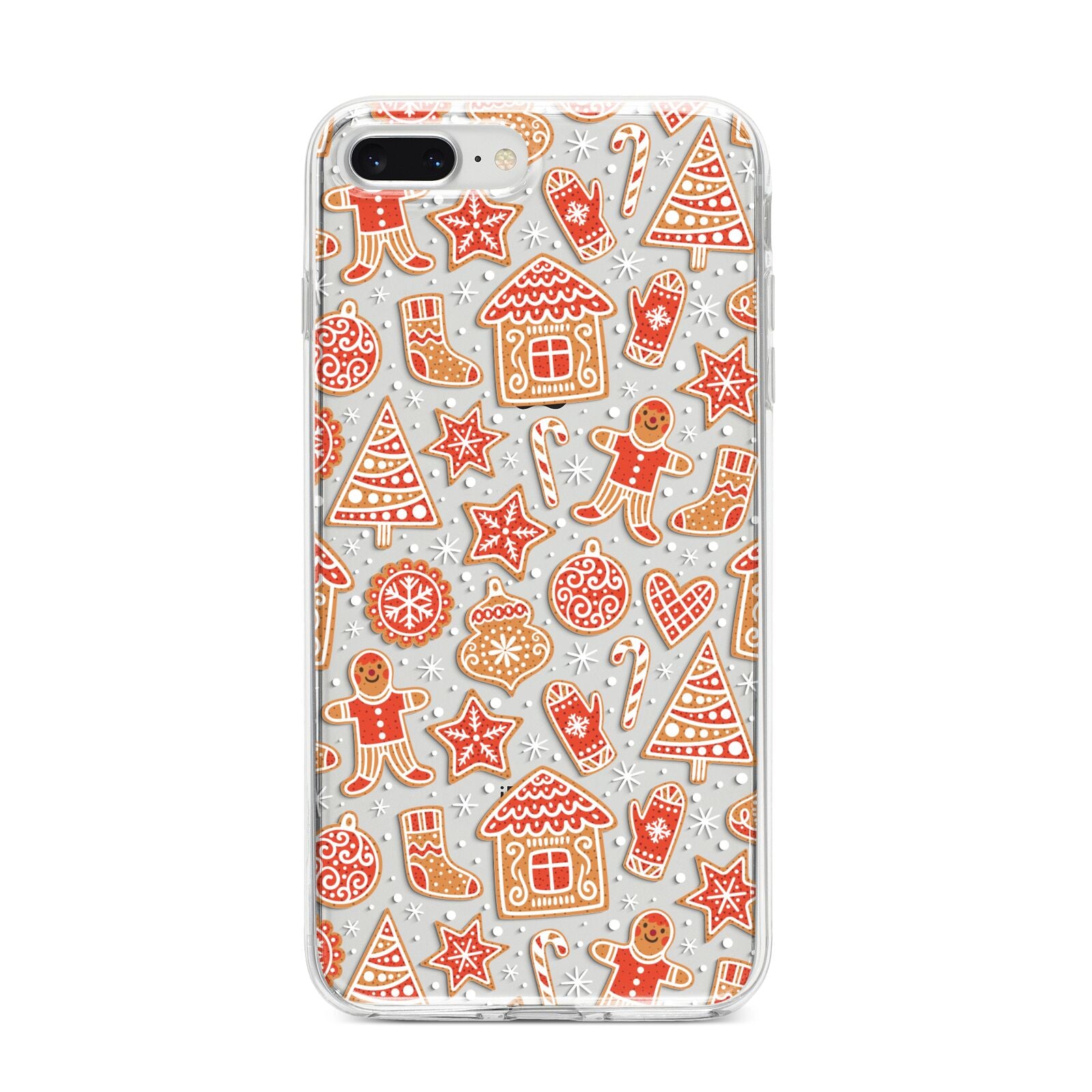 Christmas Gingerbread iPhone 8 Plus Bumper Case on Silver iPhone