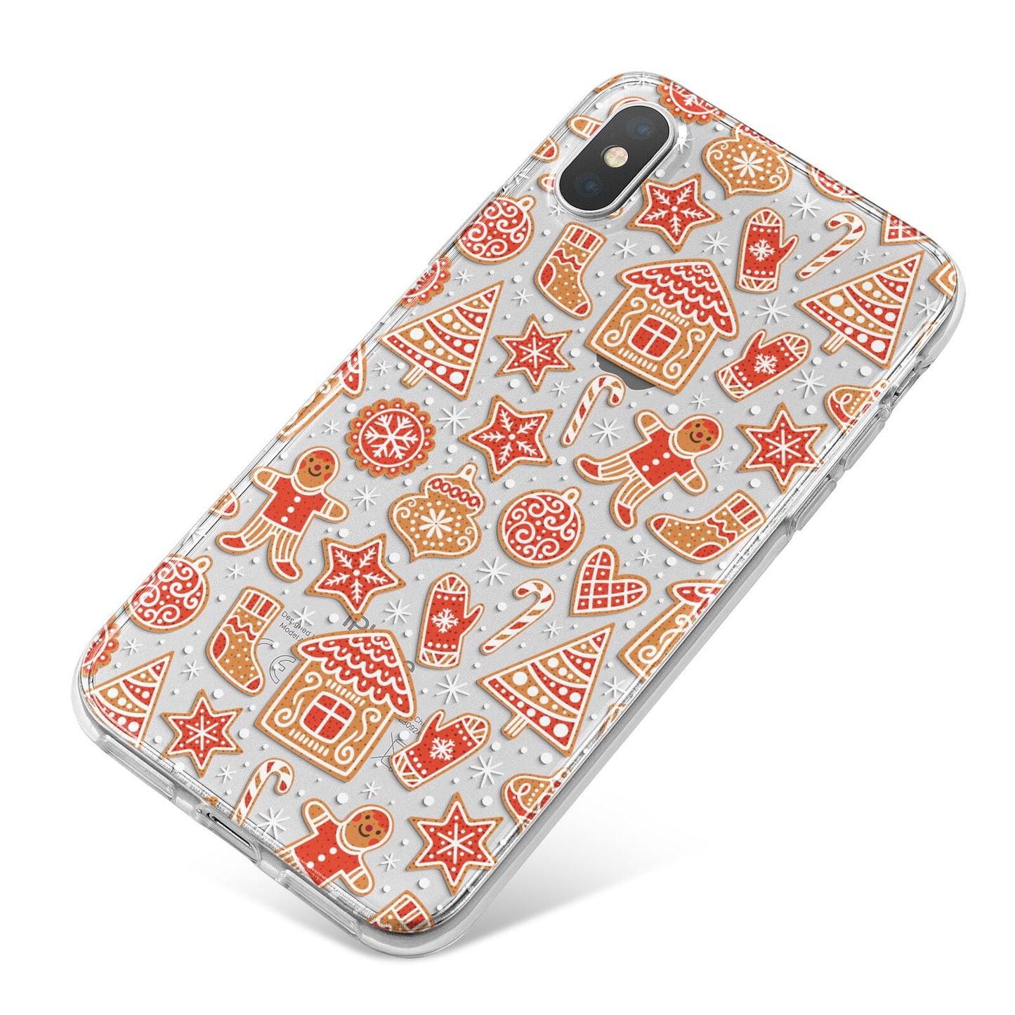 Christmas Gingerbread iPhone X Bumper Case on Silver iPhone