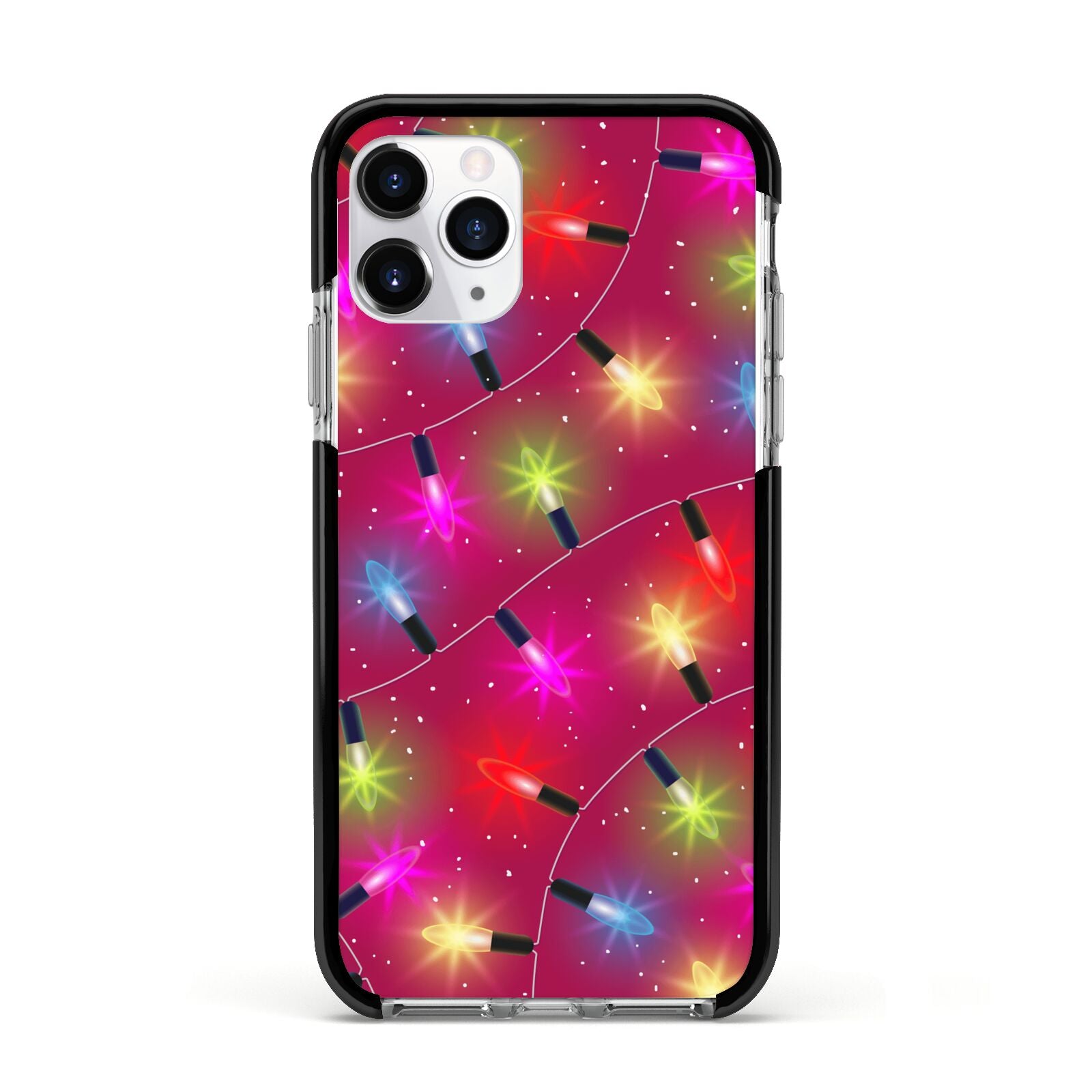 Christmas Lights Apple iPhone 11 Pro in Silver with Black Impact Case