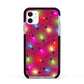 Christmas Lights Apple iPhone 11 in White with Black Impact Case