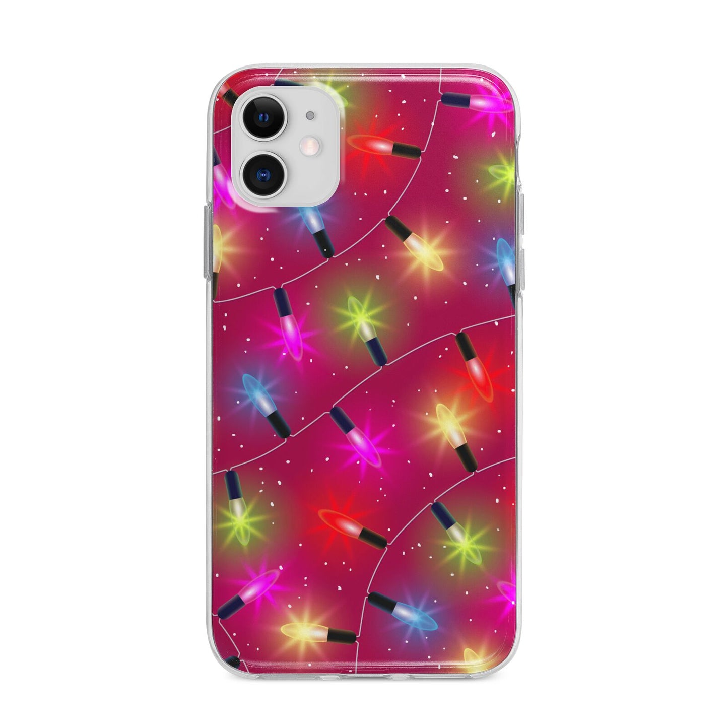 Christmas Lights Apple iPhone 11 in White with Bumper Case