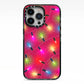 Christmas Lights iPhone 13 Pro Black Impact Case on Silver phone