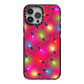 Christmas Lights iPhone 13 Pro Max Black Impact Case on Silver phone