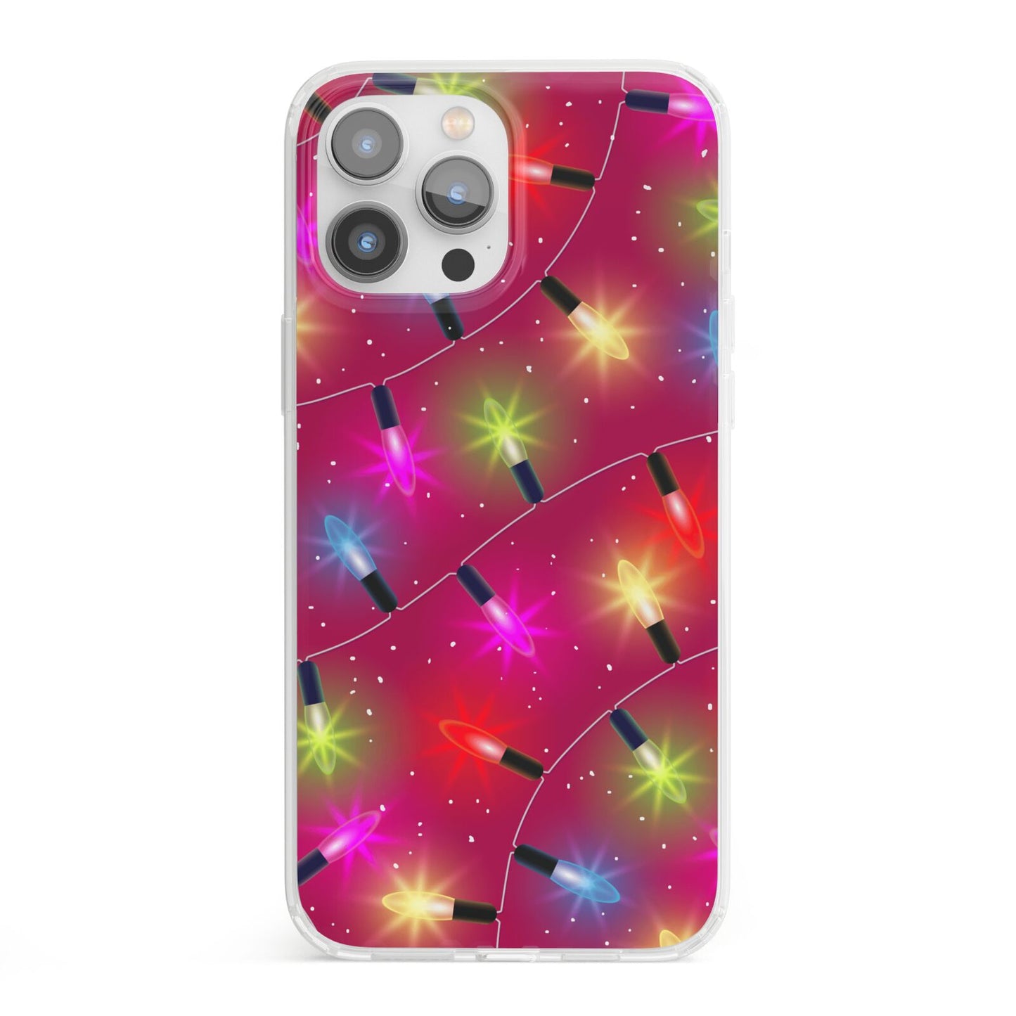 Christmas Lights iPhone 13 Pro Max Clear Bumper Case
