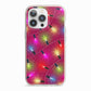 Christmas Lights iPhone 13 Pro TPU Impact Case with Pink Edges