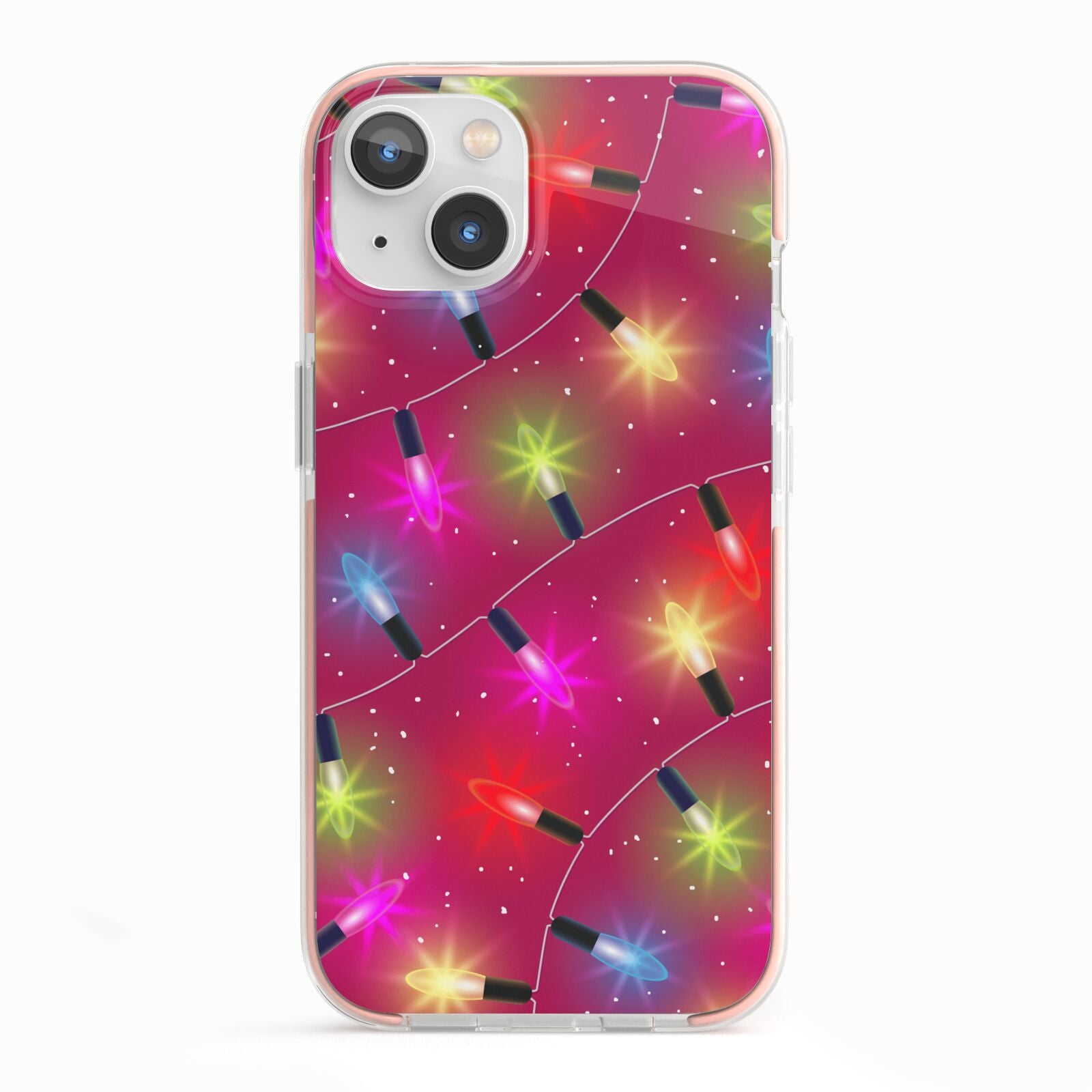 Christmas Lights iPhone 13 TPU Impact Case with Pink Edges