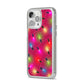 Christmas Lights iPhone 14 Pro Max Clear Tough Case Silver Angled Image