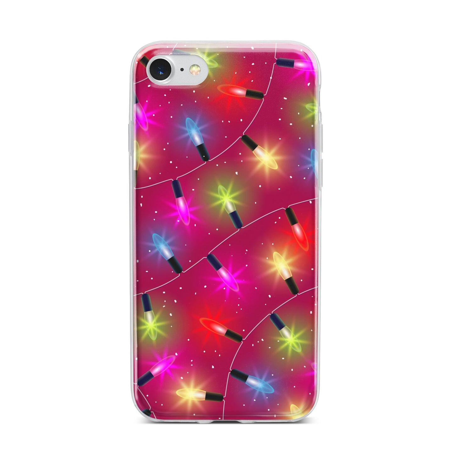 Christmas Lights iPhone 7 Bumper Case on Silver iPhone
