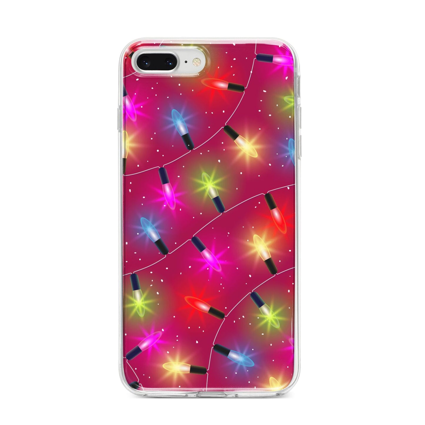 Christmas Lights iPhone 8 Plus Bumper Case on Silver iPhone