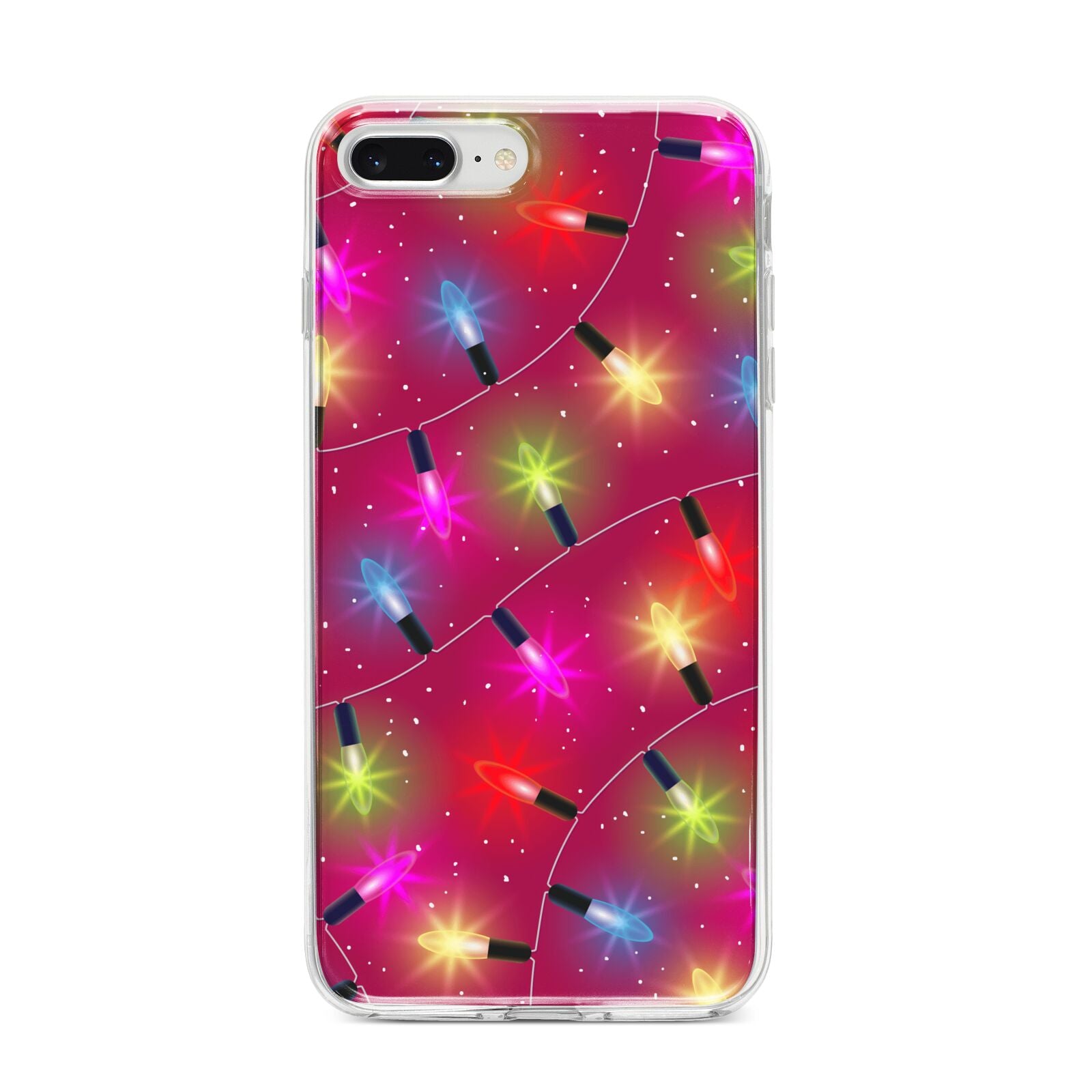 Christmas Lights iPhone 8 Plus Bumper Case on Silver iPhone