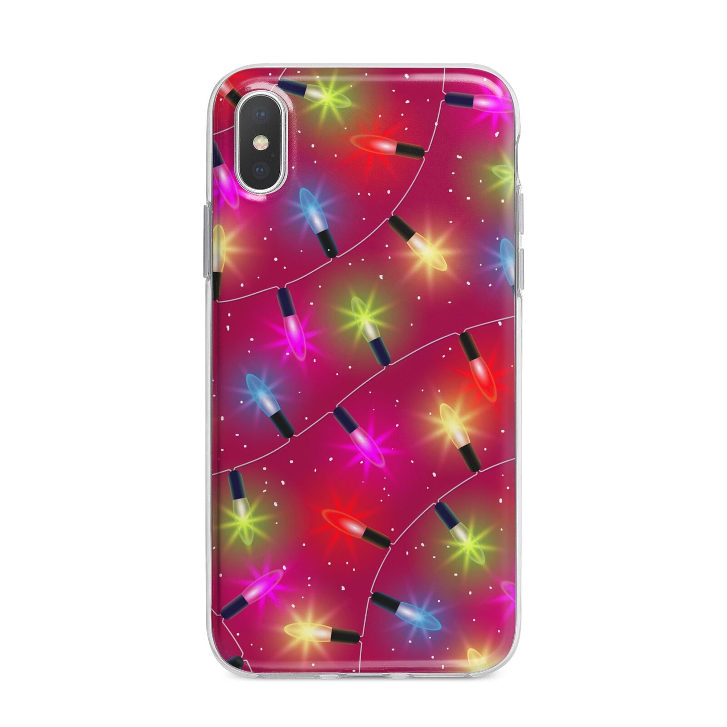 Christmas Lights iPhone X Bumper Case on Silver iPhone Alternative Image 1