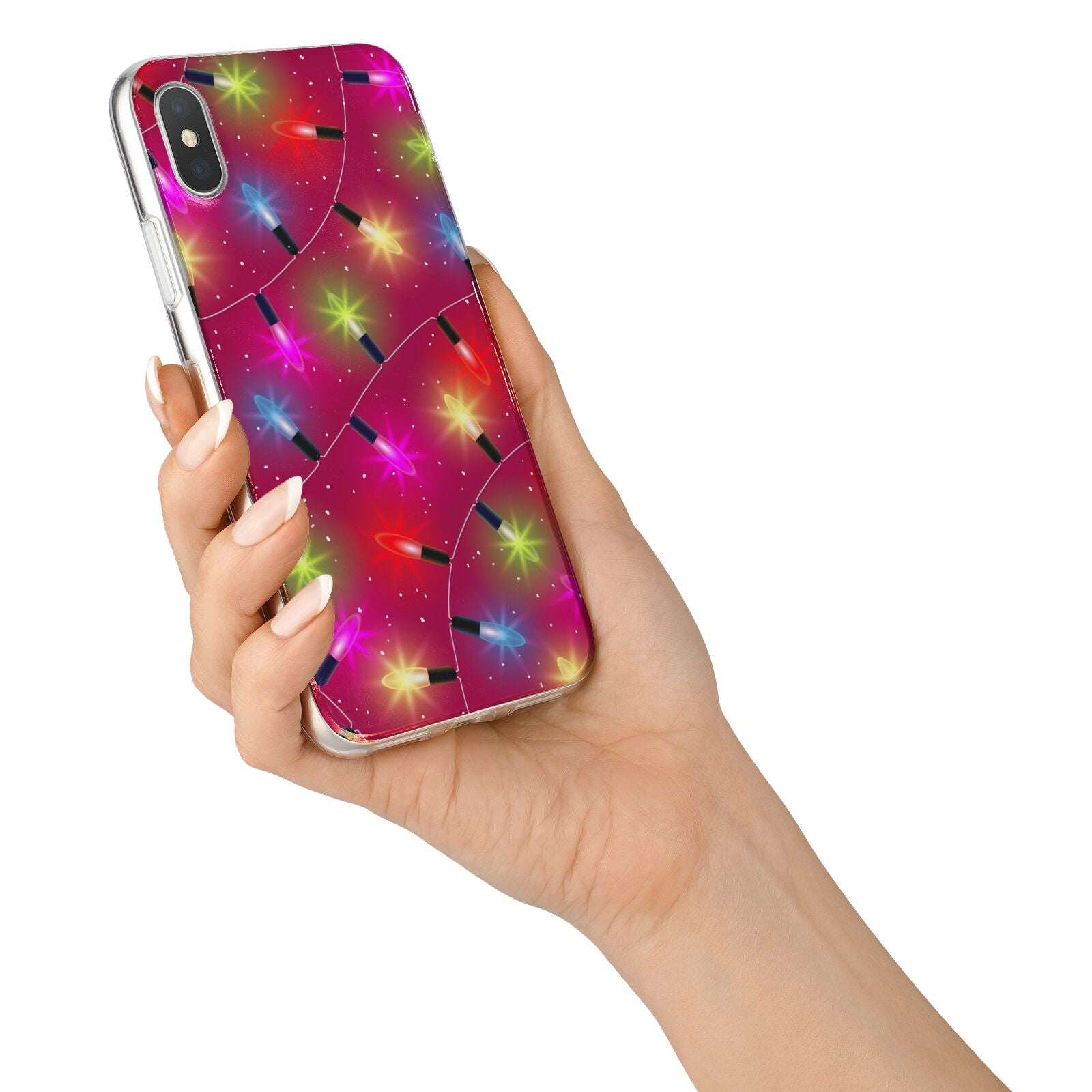 Christmas Lights iPhone X Bumper Case on Silver iPhone Alternative Image 2