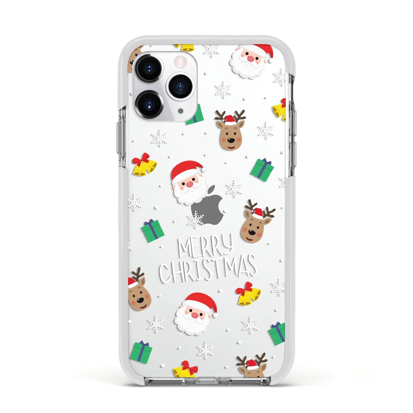 Christmas Pattern Apple iPhone 11 Pro in Silver with White Impact Case