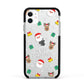Christmas Pattern Apple iPhone 11 in White with Black Impact Case