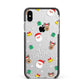 Christmas Pattern Apple iPhone Xs Max Impact Case Black Edge on Silver Phone