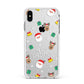 Christmas Pattern Apple iPhone Xs Max Impact Case White Edge on Silver Phone