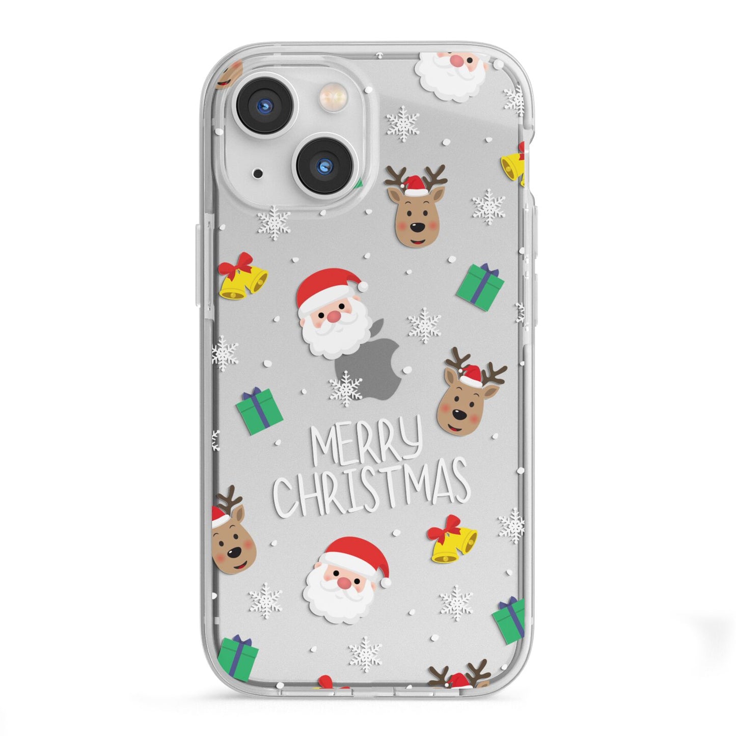 Christmas Pattern iPhone 13 Mini TPU Impact Case with White Edges