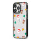 Christmas Pattern iPhone 13 Pro Black Impact Case Side Angle on Silver phone
