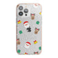 Christmas Pattern iPhone 13 Pro Max TPU Impact Case with Pink Edges