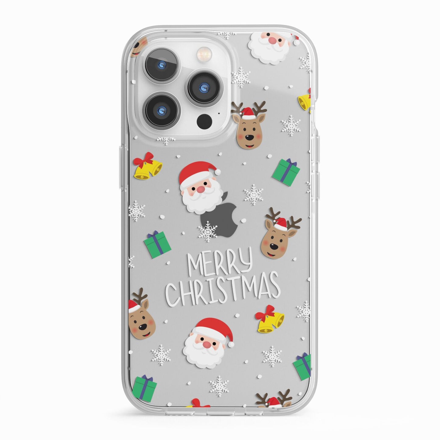 Christmas Pattern iPhone 13 Pro TPU Impact Case with White Edges