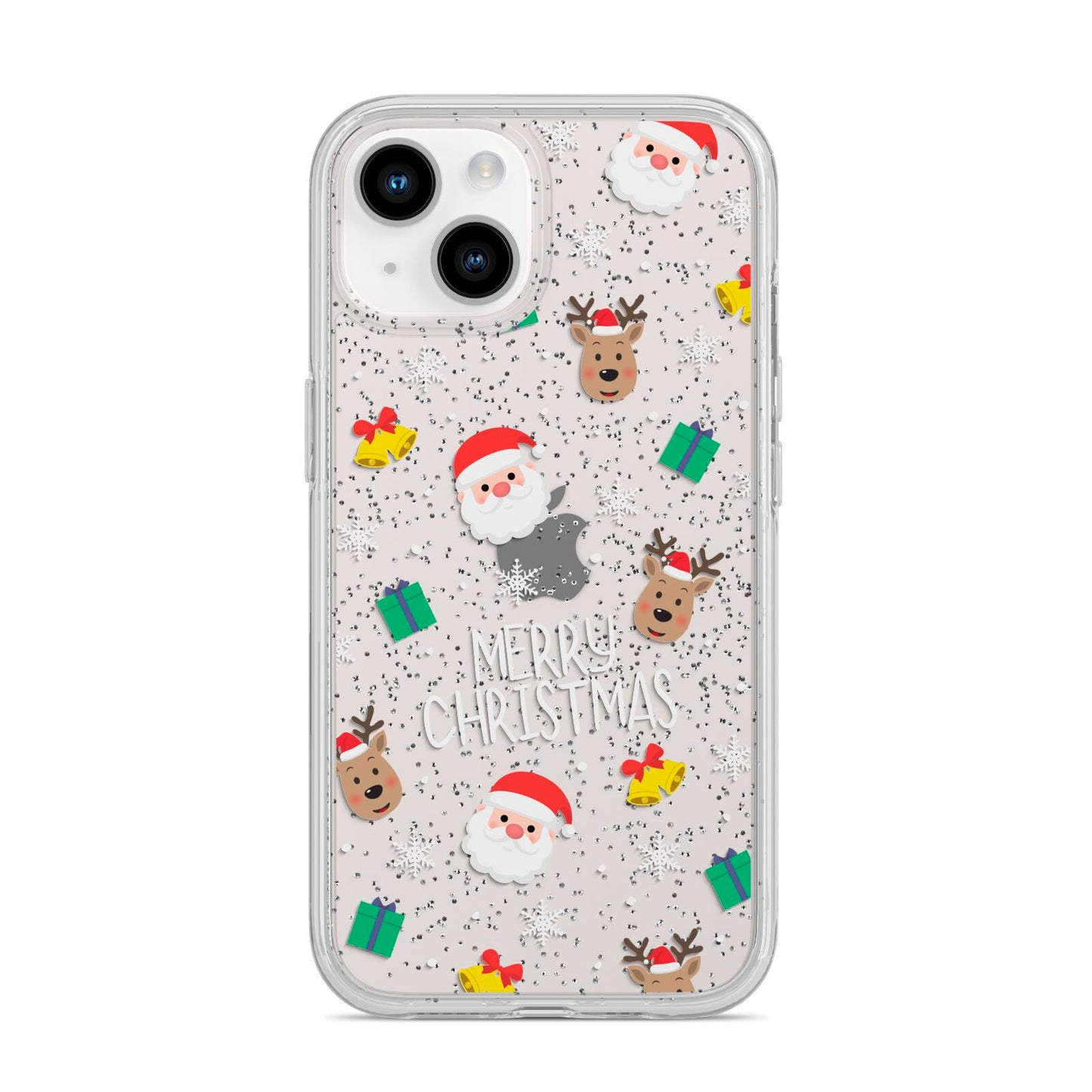 Christmas Pattern iPhone 14 Glitter Tough Case Starlight