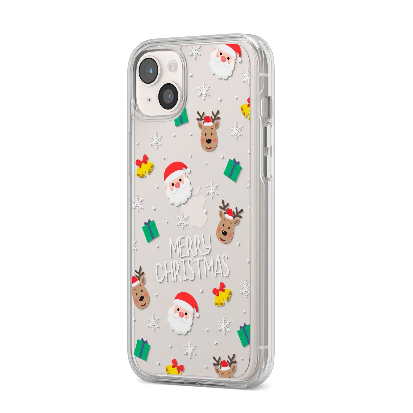Christmas Pattern iPhone 14 Plus Clear Tough Case Starlight Angled Image