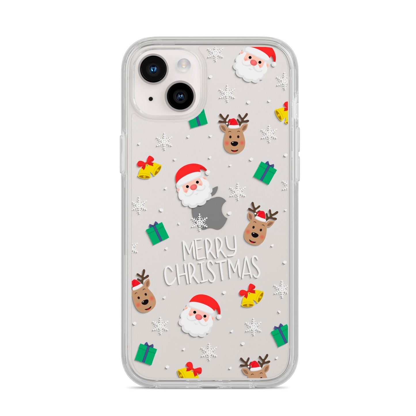 Christmas Pattern iPhone 14 Plus Clear Tough Case Starlight