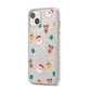 Christmas Pattern iPhone 14 Plus Glitter Tough Case Starlight Angled Image