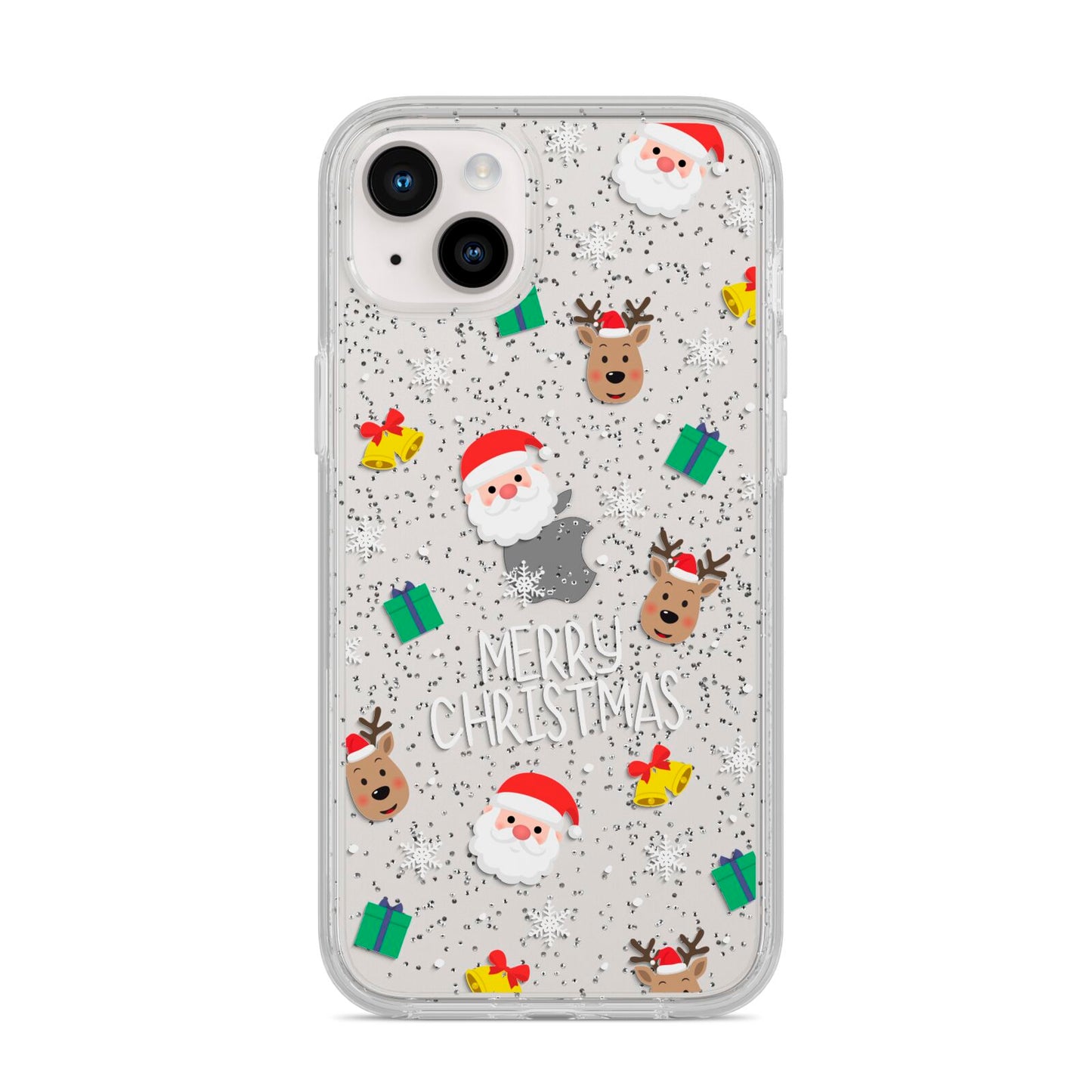 Christmas Pattern iPhone 14 Plus Glitter Tough Case Starlight