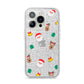 Christmas Pattern iPhone 14 Pro Glitter Tough Case Silver