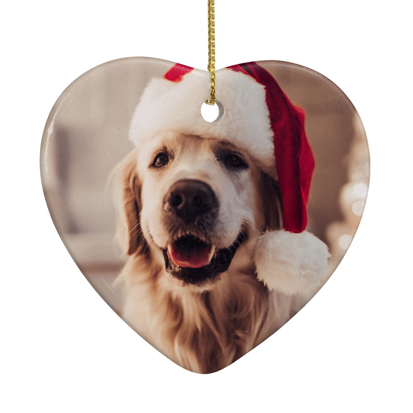 Christmas Photo Upload Heart Decoration Back Image