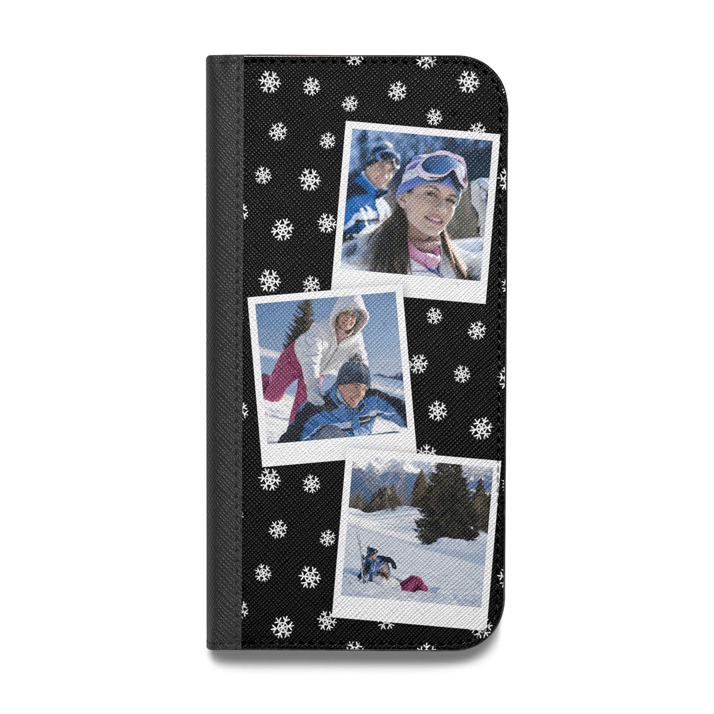 Christmas Three Photo Vegan Leather Flip Samsung Case