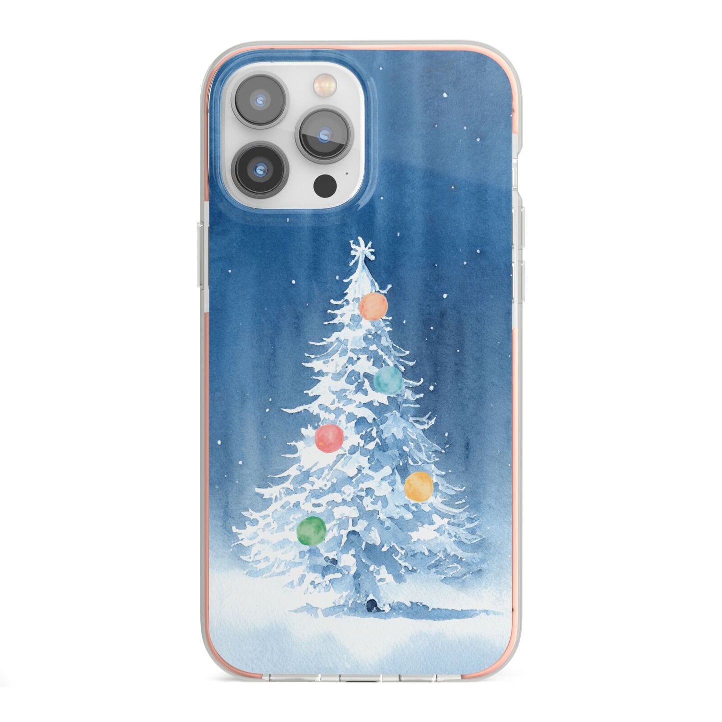 Christmas Tree iPhone 13 Pro Max TPU Impact Case with Pink Edges