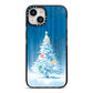 Christmas Tree iPhone 14 Black Impact Case on Silver phone