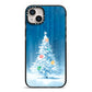 Christmas Tree iPhone 14 Plus Black Impact Case on Silver phone