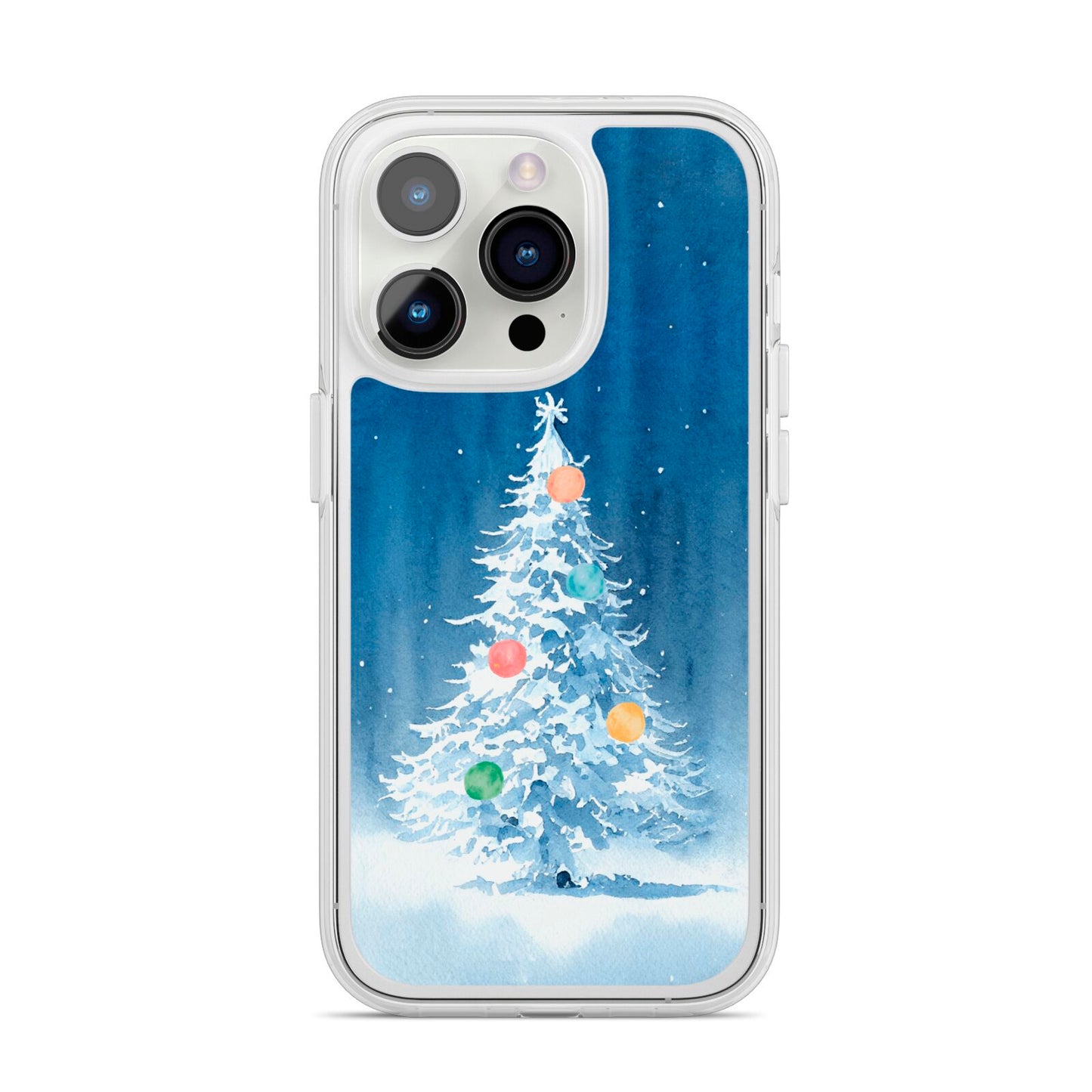 Christmas Tree iPhone 14 Pro Clear Tough Case Silver