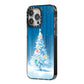 Christmas Tree iPhone 14 Pro Max Black Impact Case Side Angle on Silver phone