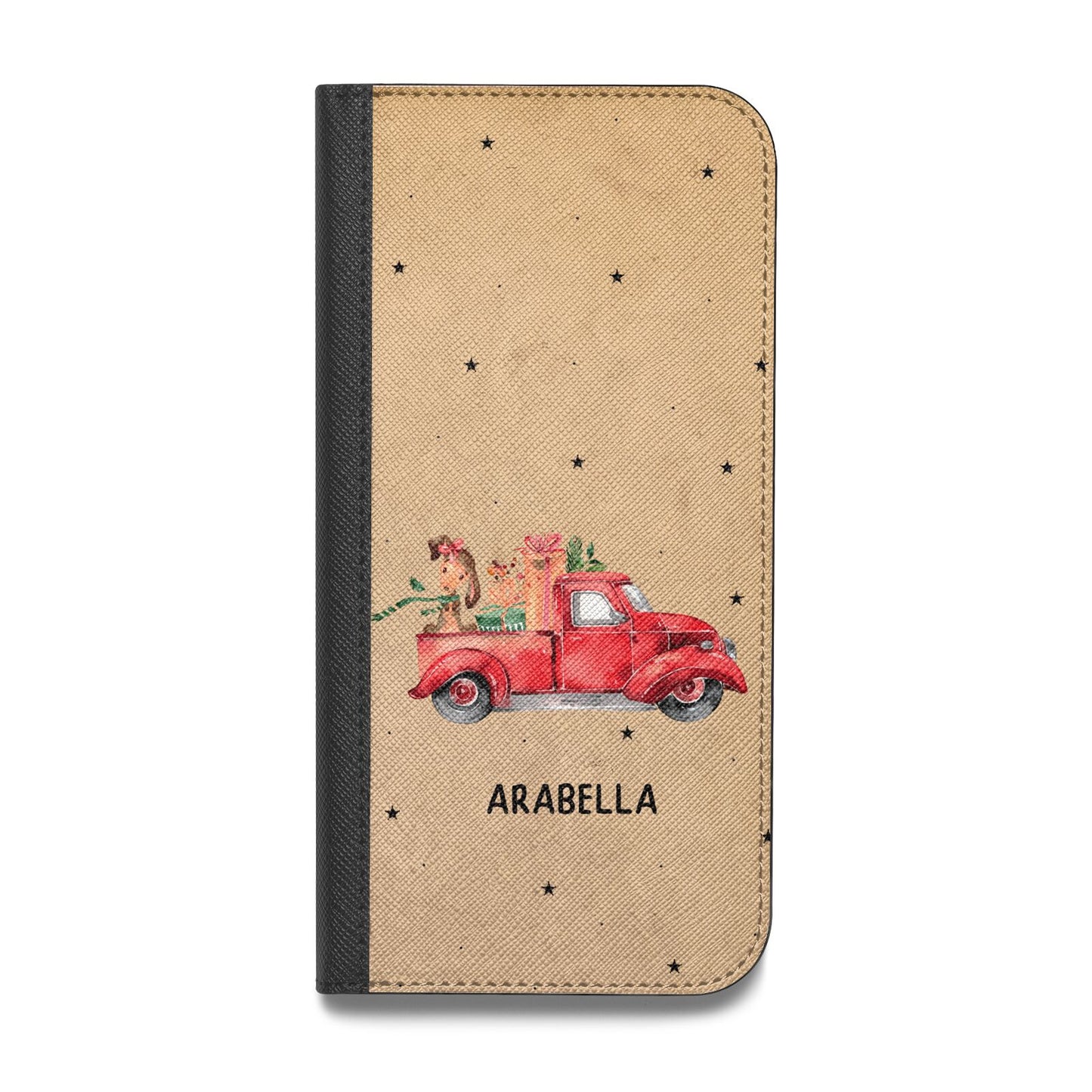 Christmas Truck Personalised Vegan Leather Flip Samsung Case
