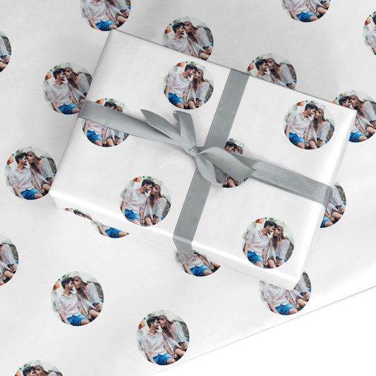Circle Photo Upload Custom Wrapping Paper