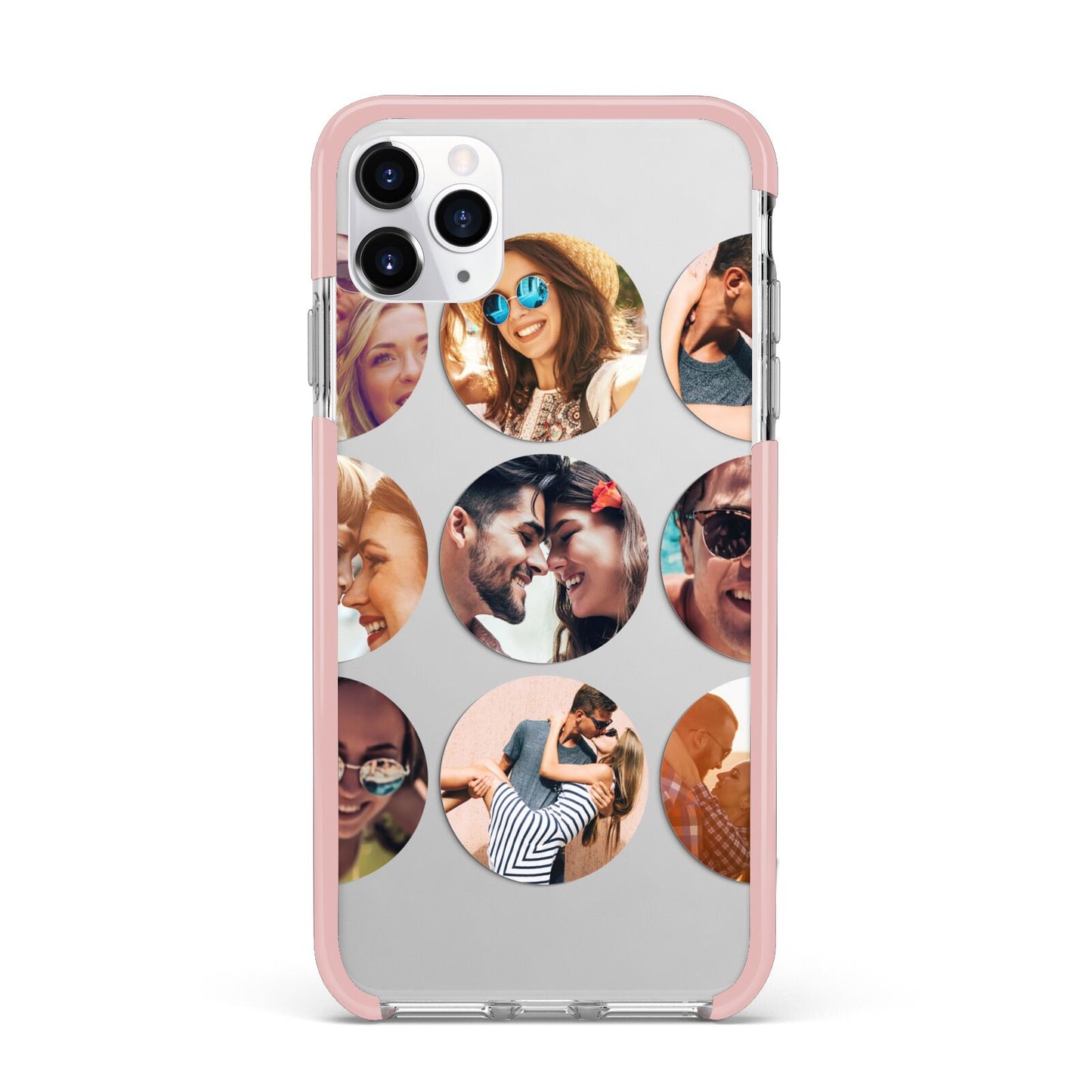 Circular Photo Montage Upload iPhone 11 Pro Max Impact Pink Edge Case