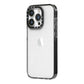 Clear iPhone 14 Pro Black Impact Case Side Angle on Silver phone